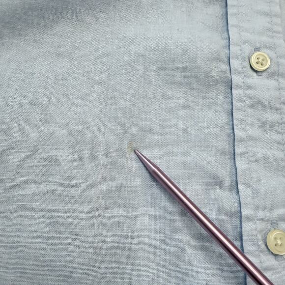 Gap The Easy Shirt Womens Size XXL Light Blue Linen Cotton Button Up Lightweight - Picture 4 of 6